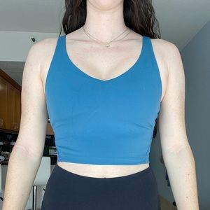 Blue Workout Crop Top